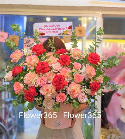 Box Hoa Song Hỷ Đỏ Rực Rỡ